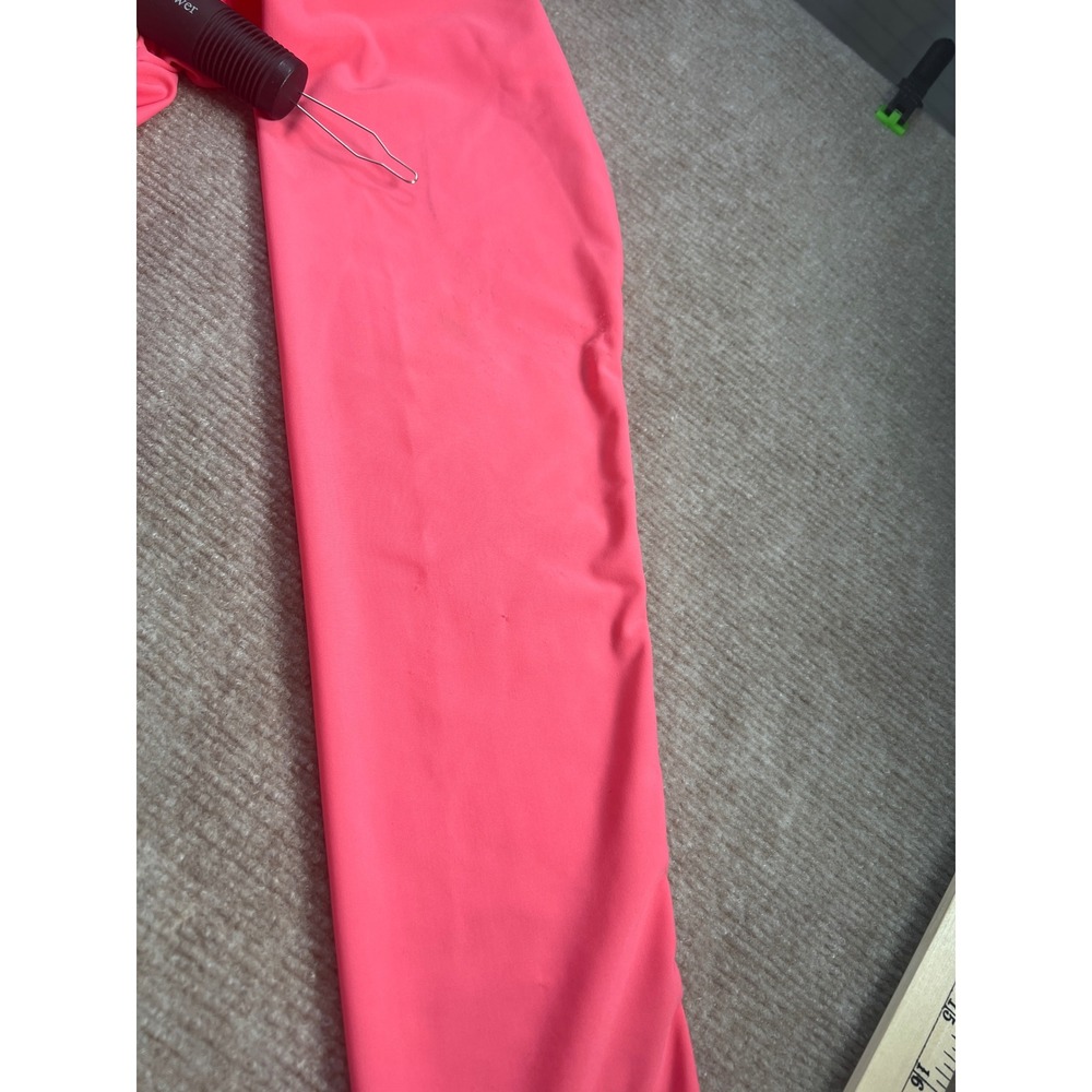 Womens Hot Pink Long Sleeve Rash Guard Quarter Zip Ruched Swim Top XL - Picture 8 of 8